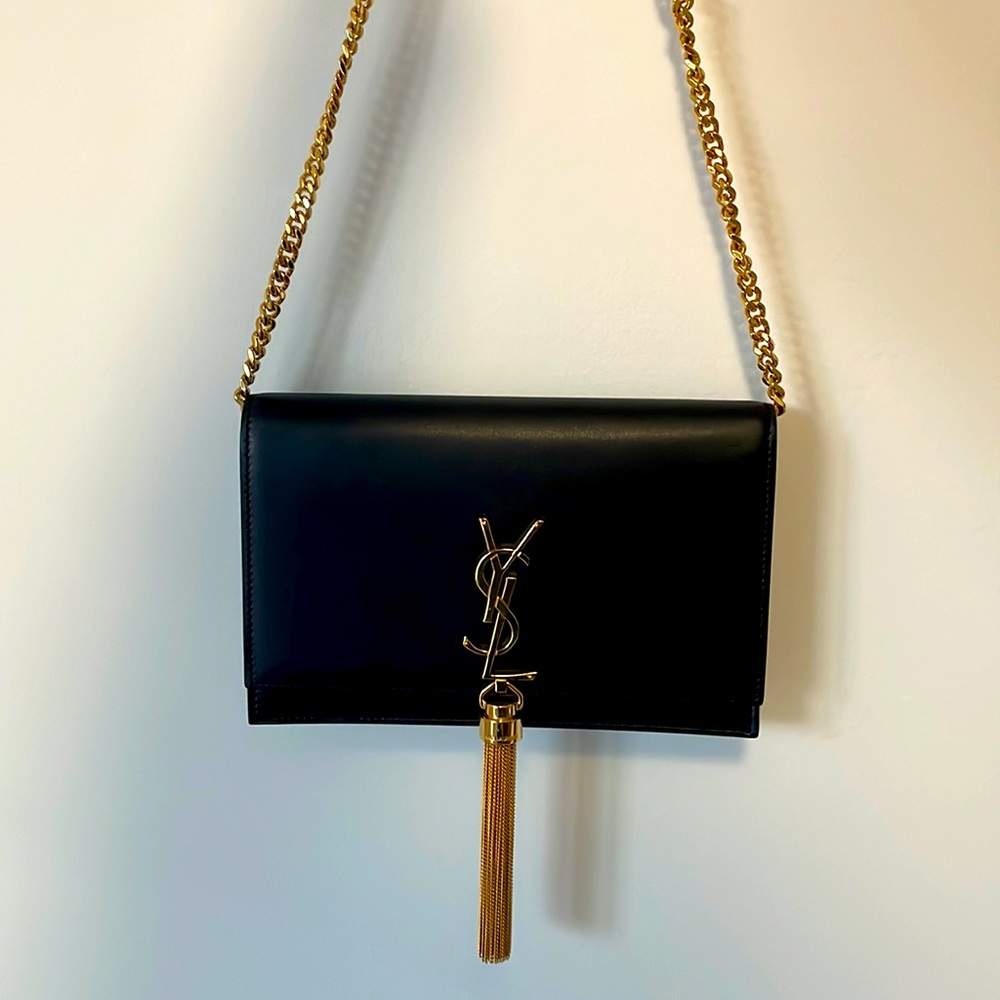 SAINT LAURENT MONOGRAM KATE CHAIN WALLET WITH TASSEL IN SMOOTH CALFSKIN - Picture 1 of 13